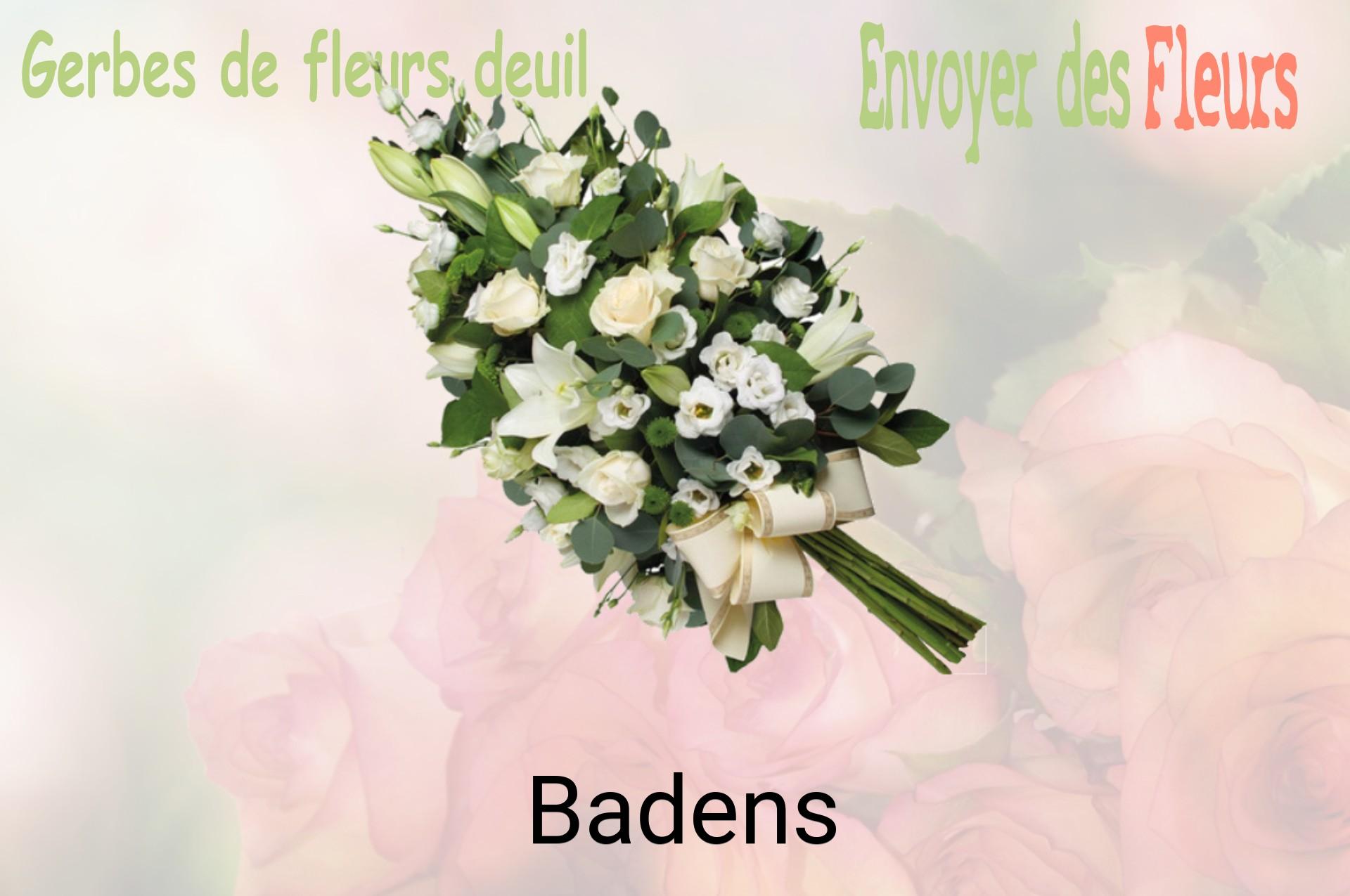 Gerbe de fleurs de deuil livrée à Badens